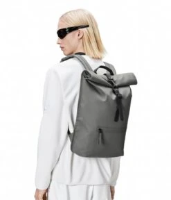 Rains Rolltop Rucksack W3 Metallic -Beroemde Bagage Winkel 13320 97 3 600