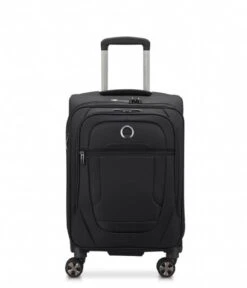 Delsey Helium Dlx 55 Cm 4 Double Wheels Expandable Cabin Trolley Case Black