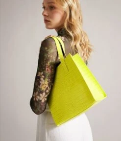 Ted Baker Reptcon Imitation Croc Small Icon Bag Lime -Beroemde Bagage Winkel 253519 32 5 600