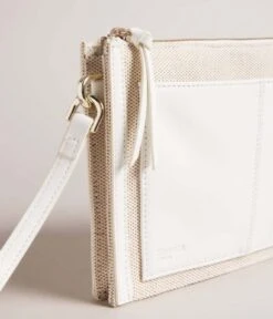 Ted Baker Aksia Canvas Crossbody Bag Ecru -Beroemde Bagage Winkel 267354 Ecru 4 600