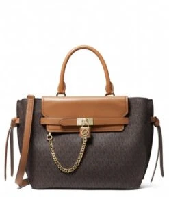 Michael Kors Hamilton Legacy Large Belted Satchel Brown Acorn