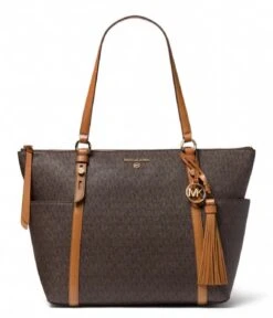 Michael Kors Sullivan Large Top Zip Tote Brown Acorn