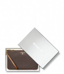 Michael Kors Large Tz Wristlet Brn Acorn -Beroemde Bagage Winkel 34S2GT9W3B 252 3 600