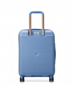 Delsey 4 Double Wheels Cabin Slim Trolley Case 55cm Blue Ciel -Beroemde Bagage Winkel 385980 Blue Ciel 3 600