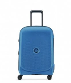 Delsey Belmont Plus 55 Cm Slim 4 Double Wheels Cabin Trolley Case Blue Zinc