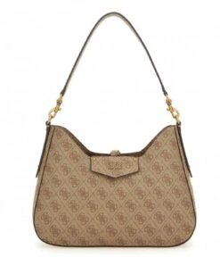 Guess Eco Brenton Hobo Latte Logo