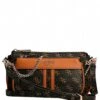 Guess Kasinta Double Zip Pouch Brown/Cognac -Beroemde Bagage Winkel HWSG845700 bwn 1 600