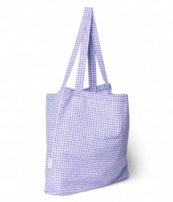 Checked Cotton Mom Bag Lilac -Beroemde Bagage Winkel LilacCheckedCottonMomBag lilac 3 600