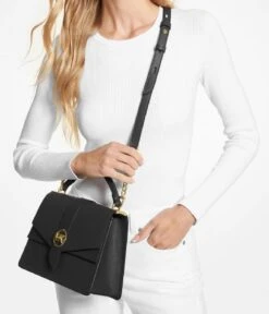 Michael Kors Greenwich Medium Th Satchel Black -Beroemde Bagage Winkel Michael Kors 30H1GGRS2L 001 4 600