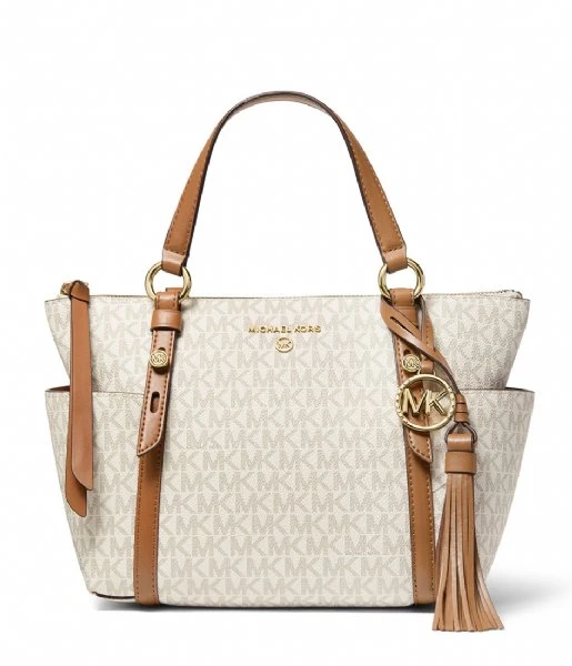 Michael Kors Sullivan Small Convertible Top Zip Tote Vanilla Acorn 3 Michael Kors Sullivan Small Convertible Top Zip Tote Vanilla Acorn
