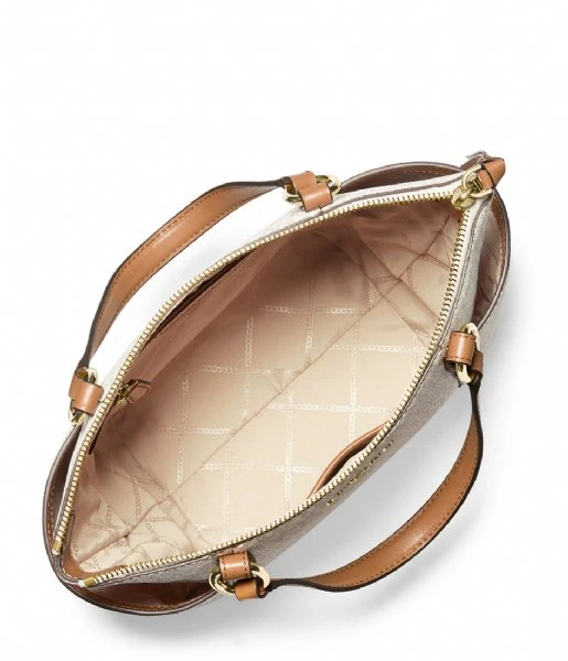 Michael Kors Sullivan Small Convertible Top Zip Tote Vanilla Acorn 5 Michael Kors Sullivan Small Convertible Top Zip Tote Vanilla Acorn - Afbeelding 3