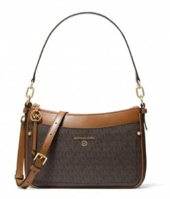 Michael Kors Jet Set Medium Top Zip Pochette Brown Acorn