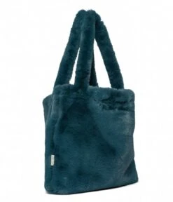 Faux Fur Mom Bag Petrol Blue -Beroemde Bagage Winkel Petrol fauxfurmombag 3 600