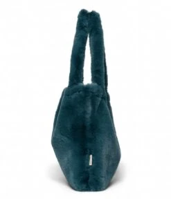 Faux Fur Mom Bag Petrol Blue -Beroemde Bagage Winkel Petrol fauxfurmombag 4 600