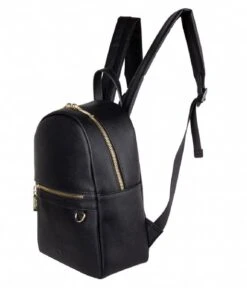 Backpack Kiwi Black -Beroemde Bagage Winkel TheLittleGreenBag Kiwi rugzak black backpack side 600