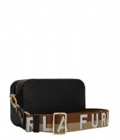Furla Primula Mini Crossbody Webbing Nero Corda Naturale -Beroemde Bagage Winkel WB00924 Nero Corda Naturale 4 600