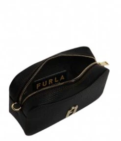 Furla Primula Mini Crossbody Webbing Nero Corda Naturale -Beroemde Bagage Winkel WB00924 Nero Corda Naturale 5 600