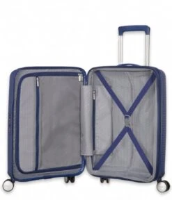 American Tourister Soundbox Spinner 55/20 Expandable Midnight Navy -Beroemde Bagage Winkel american tourister 88472 1552 spinner 5520 tsa ex 4 600