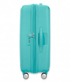 American Tourister Soundbox Spinner 67/24 Expandable Poolside Blue -Beroemde Bagage Winkel american tourister 88473 8864 soundbox spinner 67 3 600