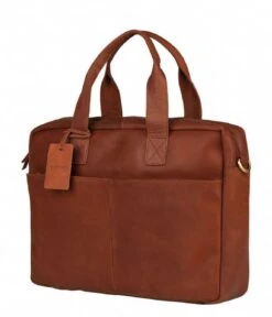 Burkely Vintage River Worker 15.6 Inch Cognac -Beroemde Bagage Winkel burkely vintage river handbags cognac 0007970.22 24 side 600