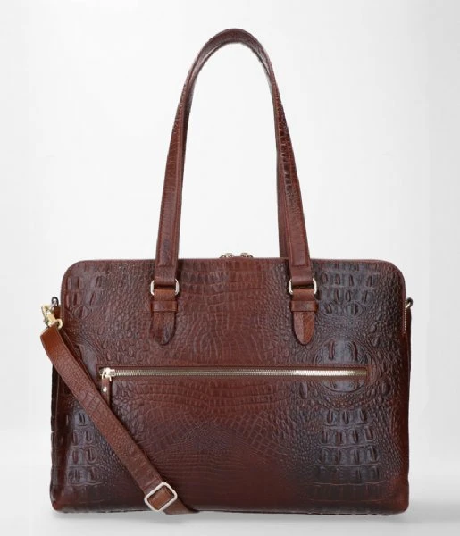 Charlotte Laptop Business Bag Croco 13.3 Inch Brown 5 Charlotte Laptop Business Bag Croco 13.3 Inch Brown - Afbeelding 3