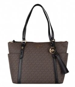 Michael Kors Sullivan Medium Top Zip Tote Brown Black