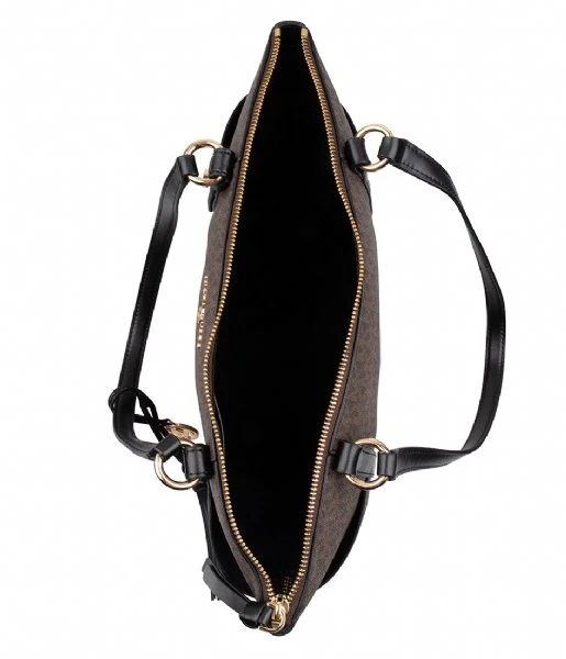 Michael Kors Sullivan Medium Top Zip Tote Brown Black 5 Michael Kors Sullivan Medium Top Zip Tote Brown Black - Afbeelding 3