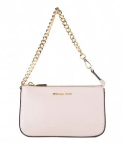 Michael Kors Medium Chain Pouchette Soft Pink & Gold Hardware