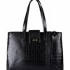 Laptopbag Aube 14 Inch Croco Black -Beroemde Bagage Winkel nb006 laptopbagAube crocoblack 1 600