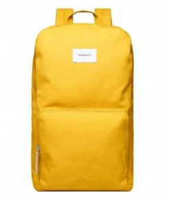 Sandqvist Backpack Kim 15 Inch Yellow With Natural Leather