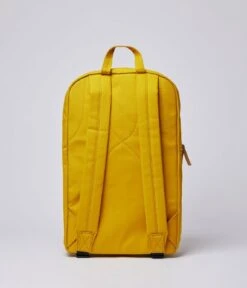 Sandqvist Backpack Kim 15 Inch Yellow With Natural Leather -Beroemde Bagage Winkel sandqvist backpackkim rugzak yelllowwithnaturalleather backpack SQA147 1248 back 600
