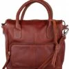 Yucca Handbag Cognac -Beroemde Bagage Winkel thelittlegreenbag 3970 yucca handbag cognac front 600