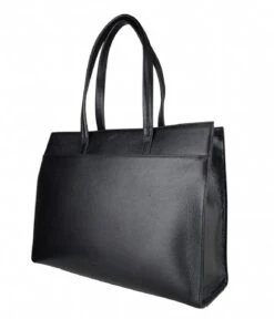 Cassia Laptop Tote 15.6 Inch Black -Beroemde Bagage Winkel thelittlegreenbag cassiatote schoudertas back shoulderbag 3748 side 600